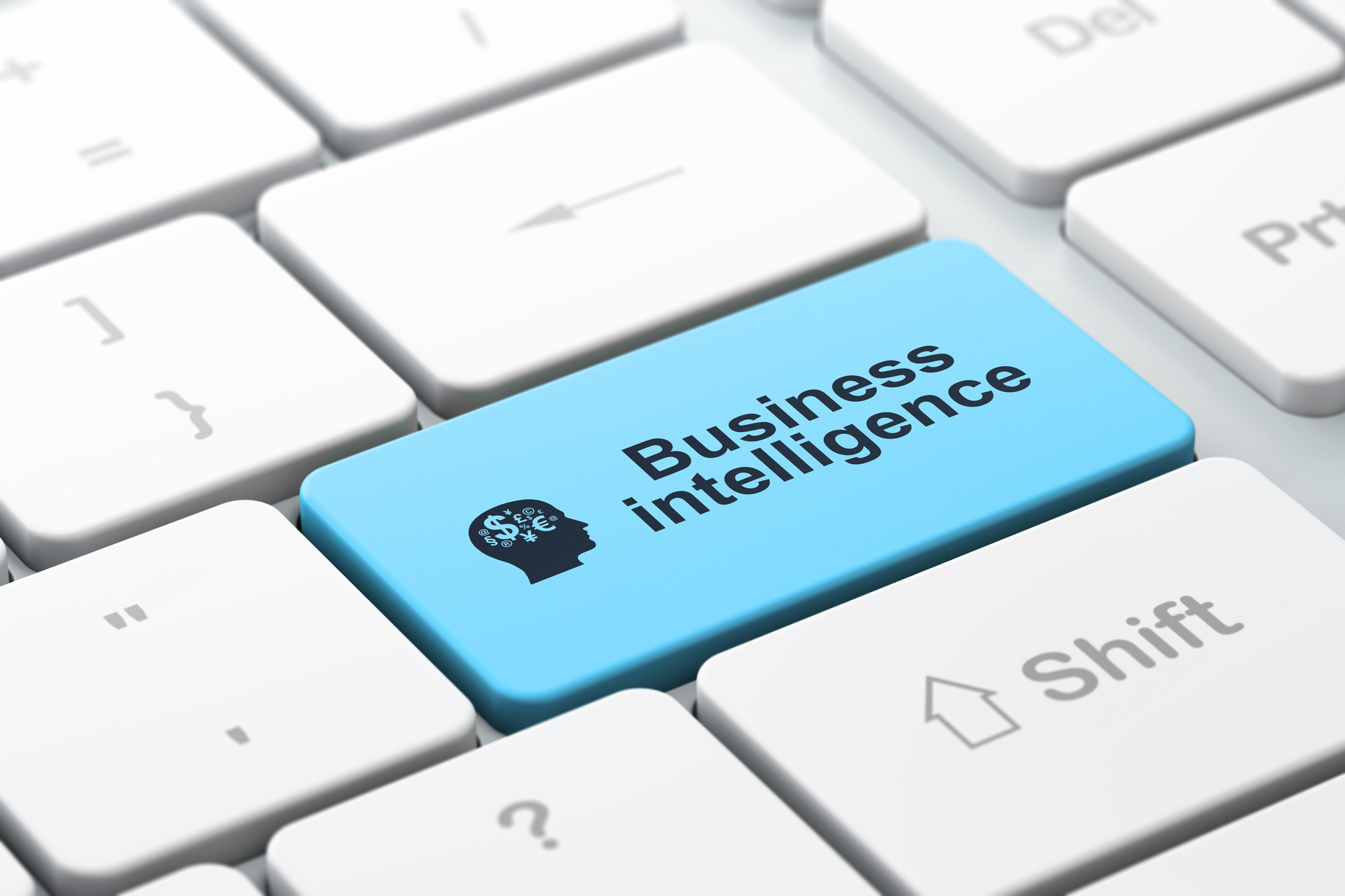 Business Intelligence on keyboard